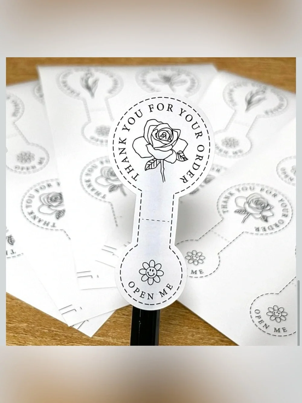 Thank You For Your Order Round Floral Seal Stickers - 100Pcs